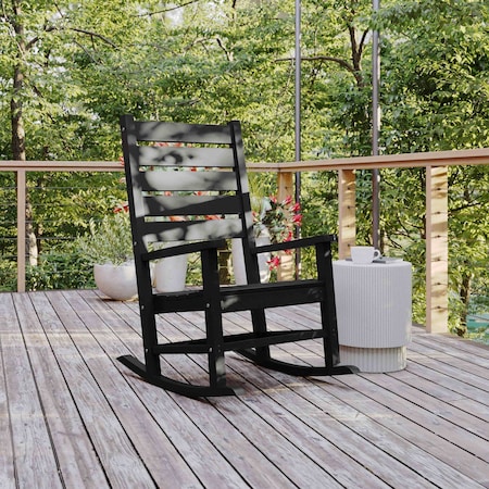 Flash Furniture Black All-Weather Classic Outdoor Rocking Chair LE-HMP-2002-110-BK-GG